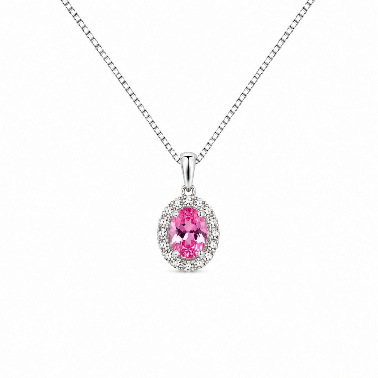 Pink Quartz Halo Pendant